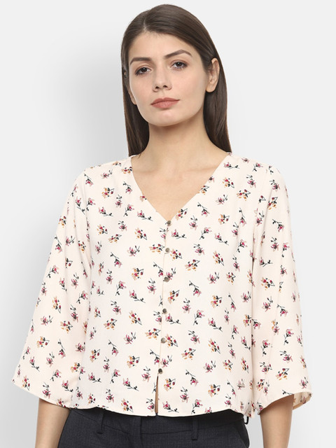 

Van Heusen Woman Cream-Coloured Regular Top
