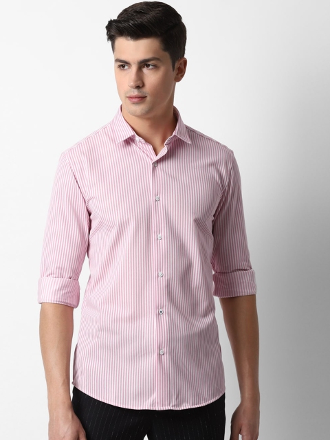 

Louis Philippe Sport Men Pink Slim Fit Striped Casual Shirt
