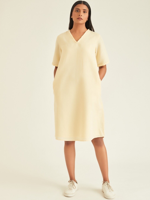 

Ancestry Yellow Solid A-Line Dress