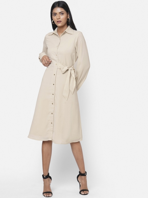 

20Dresses Women Off-White Solid Shirt Dress