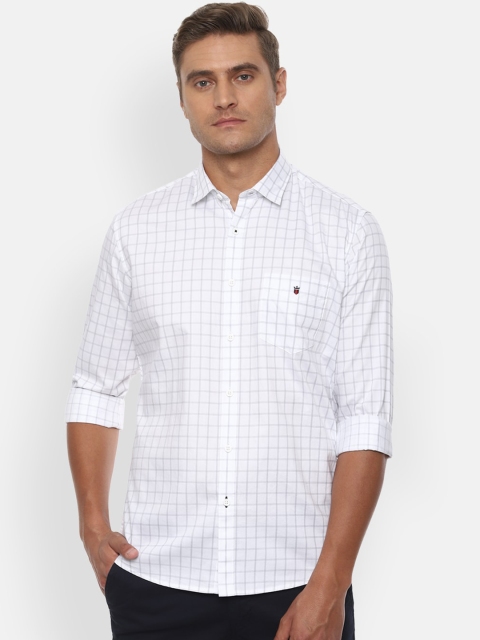 

Louis Philippe Sport Men White Pure Cotton Slim Fit Checked Casual Shirt
