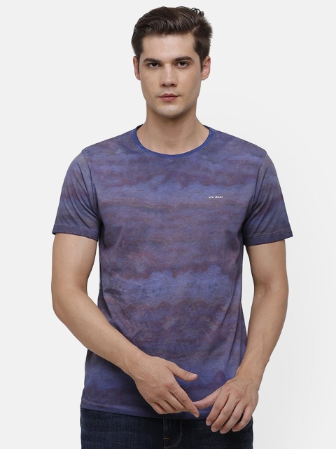 

Voi Jeans Men Purple Printed Round Neck T-shirt