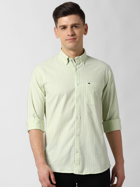 

Peter England Casuals Men Green Slim Fit Striped Casual Shirt