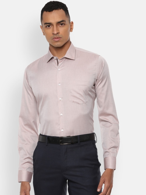 

Van Heusen Men Taupe Slim Fit Self Design Formal Shirt