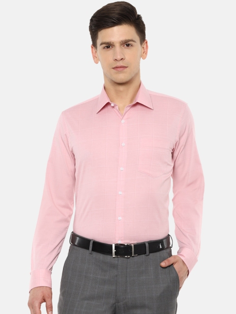 

Van Heusen Men Pink Slim Fit Checked Casual Shirt