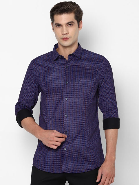 

Allen Solly Men Purple Pure Cotton Slim Fit Checked Casual Shirt