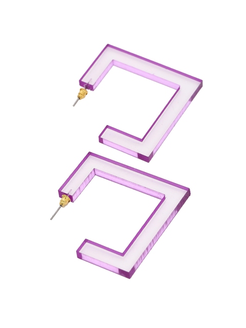 

FOREVER 21 Lavender & Gold-Toned Contemporary Studs