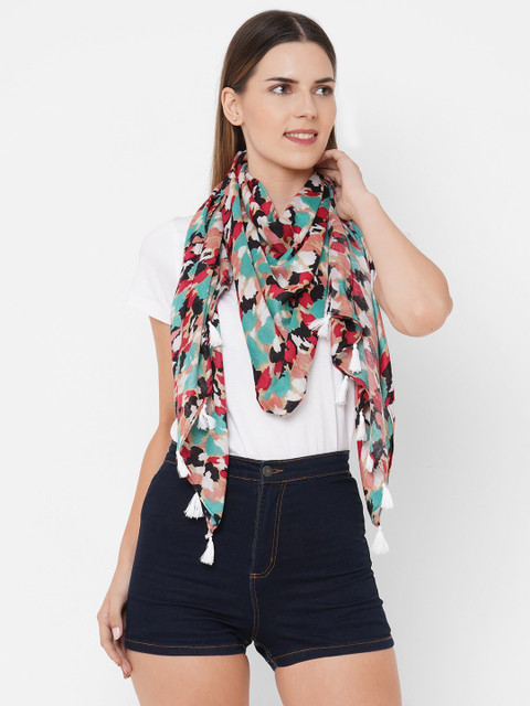 

Get Wrapped Women Turquoise Blue & White Printed Scarf