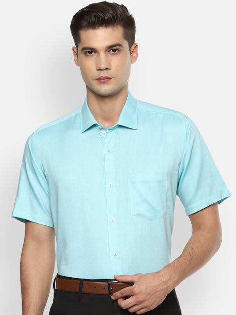 

Van Heusen Men Blue Solid Pure Cotton Formal Shirt