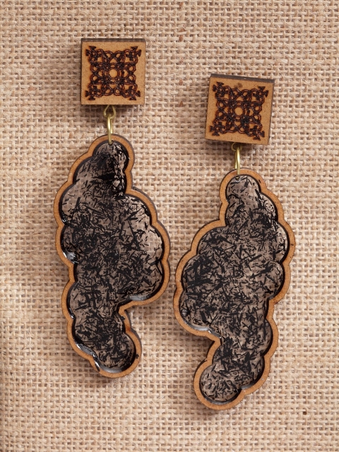 

PANASH Brown Contemporary Drop Earrings