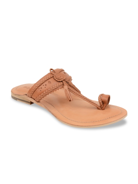 

Rocia Women Tan Brown Tassels Leather Open Toe Flats