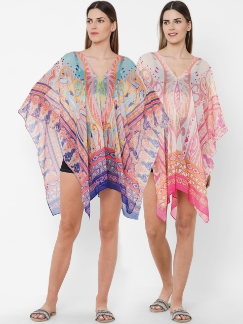 

Get Wrapped Women Pack Of 2 Printed Coverup Dress, Pink
