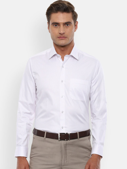 

Louis Philippe Men White Slim Fit Striped Casual Shirt