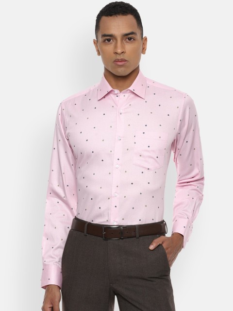 

Van Heusen Men Pink Regular Fit Printed Formal Shirt