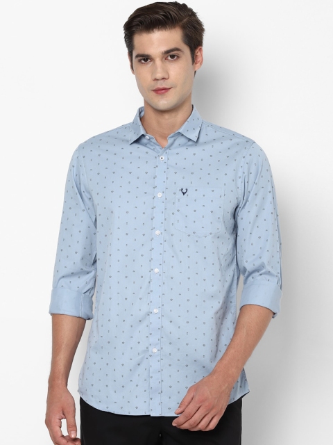 

Allen Solly Men Blue Pure Cotton Slim Fit Printed Casual Shirt