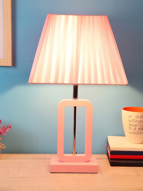 

MFD HOME FURNISHING Pink Self Design Quirky Table Lamp