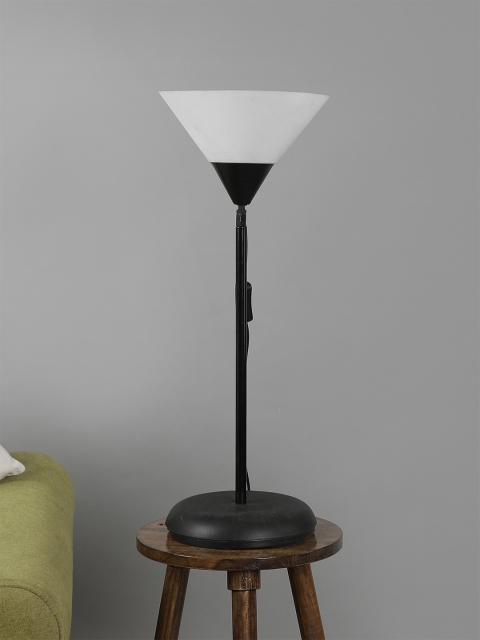 

SANDED EDGE Black & White Solid Contemporary Table Lamp with Shade