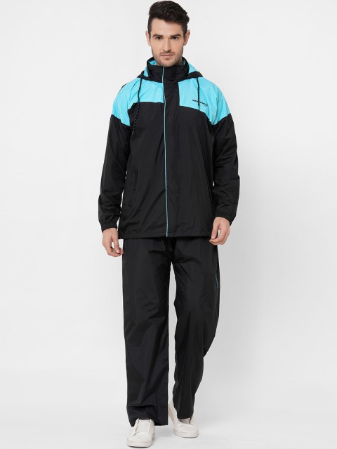 

Zeel Men Black & Blue Colourblocked Rain Suit