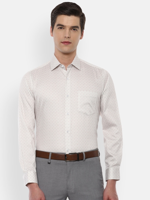 

Van Heusen Men Beige Printed Pure Cotton Regular Fit Formal Shirt