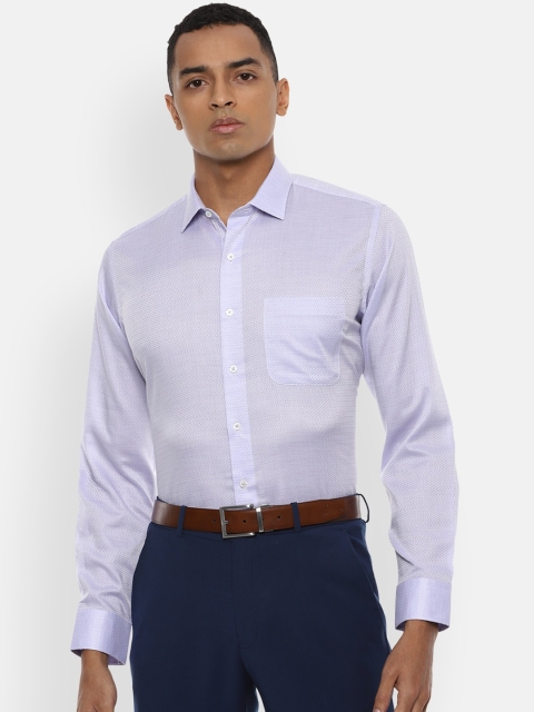 

Van Heusen Men Lavender Slim Fit Self Design Formal Shirt