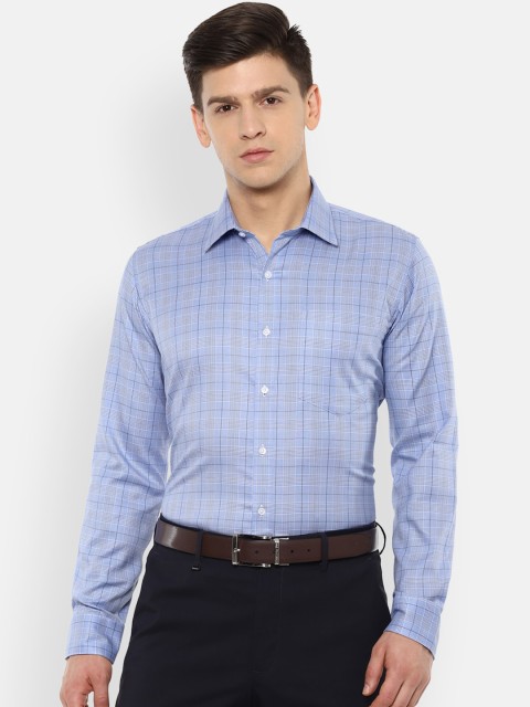

Van Heusen Men Blue & Black Slim Fit Checked Formal Shirt