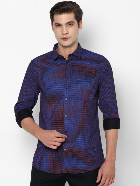 

Allen Solly Men Purple Pure Cotton Slim Fit Checked Casual Shirt