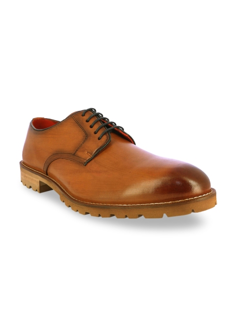 

Alberto Torresi Men Tan Brown Leather Derbys