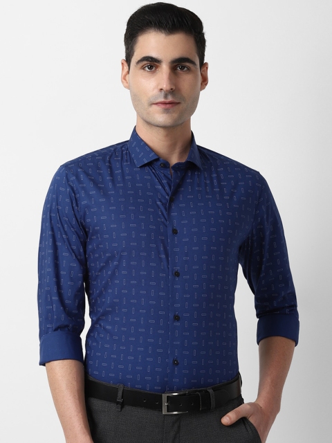 Louis Philippe Sport Men Blue Slim Fit Printed Casual Shirt