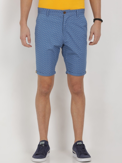 

t-base Men Blue Printed Regular Fit Chino Shorts