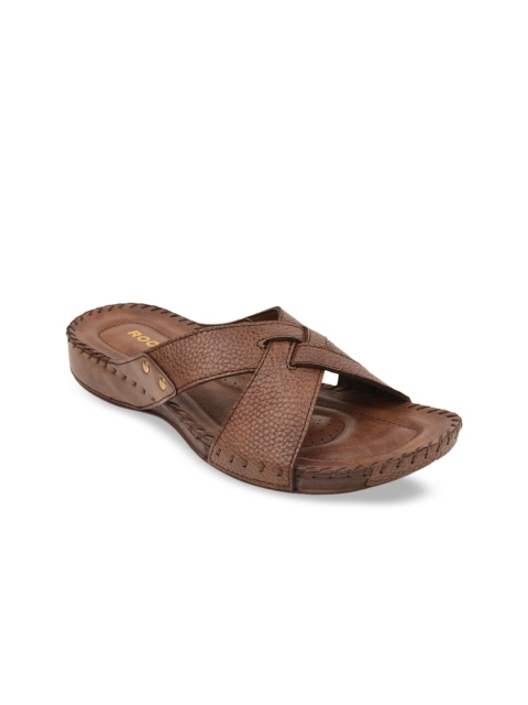 

Rocia Women Brown Textured Flats Open Toe Flats