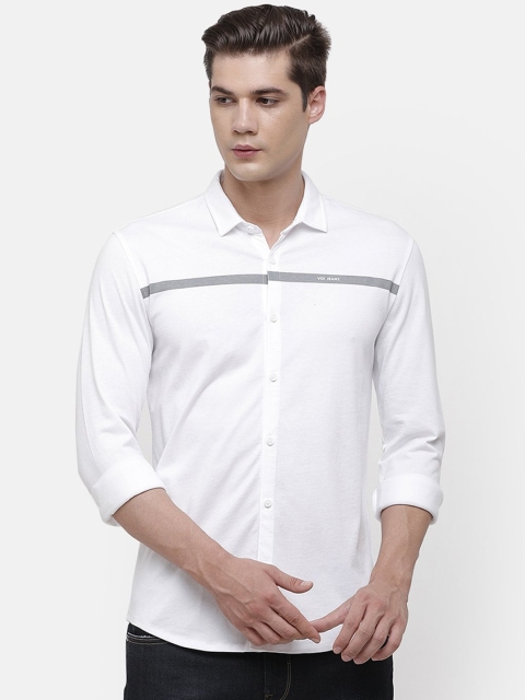 

Voi Jeans Men White Slim Fit Solid Cotton Casual Shirt