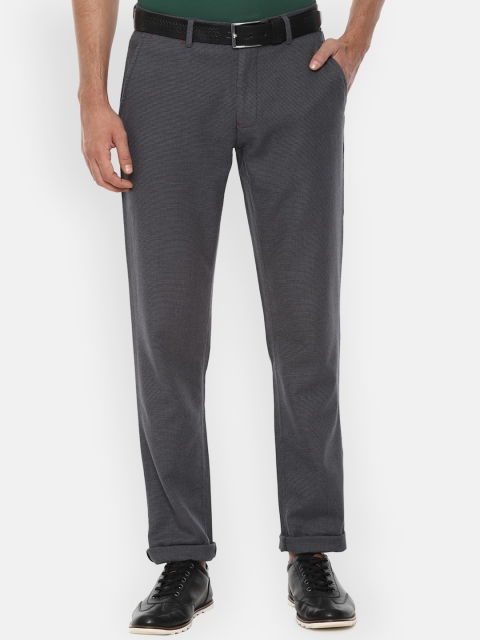 

Louis Philippe Sport Men Charcoal Slim Fit Self Design Regular Trousers