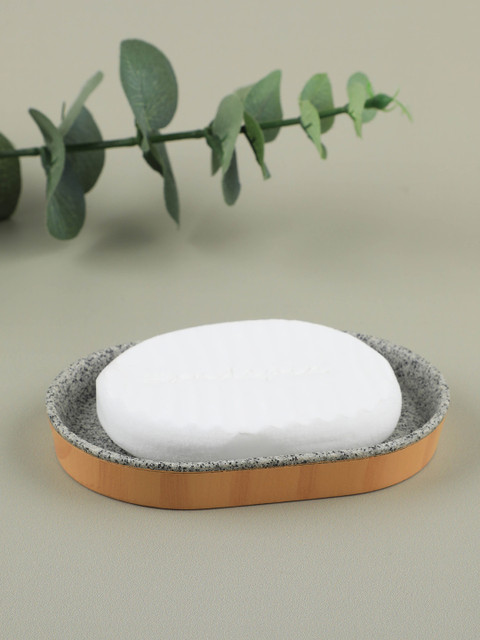 

YOYOSO Set Of 2 Grey & Beige Textured Resin Soap Dish