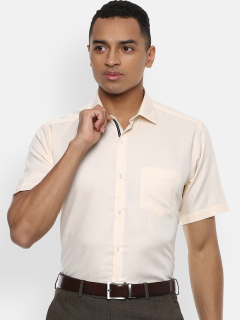 

Van Heusen Men Beige Solid Regular Fit Pure Cotton Formal Shirt