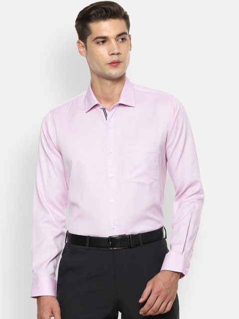 

Van Heusen Men Pink Self Design Slim Fit Pure Cotton Formal Shirt