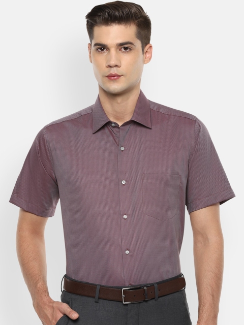 

Van Heusen Men Mauve Self Design Pure Cotton Formal Shirt