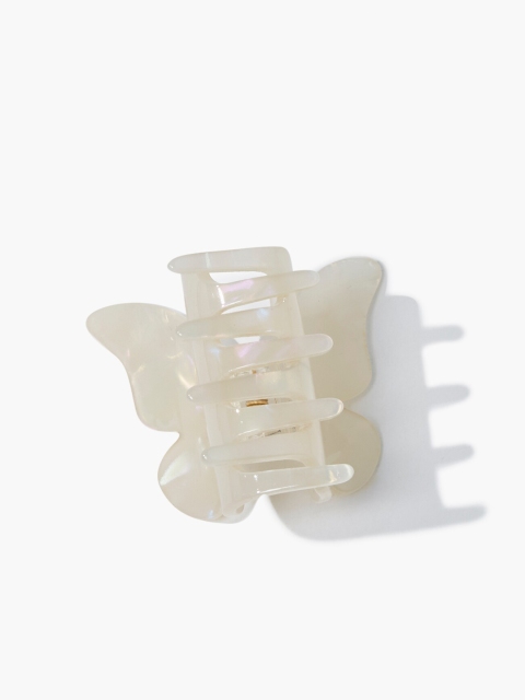 

FOREVER 21 Women White Butterfly Claw Clip
