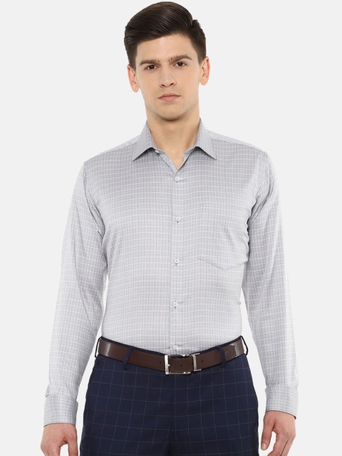 

Van Heusen Men Grey Regular Fit Checked Formal Shirt