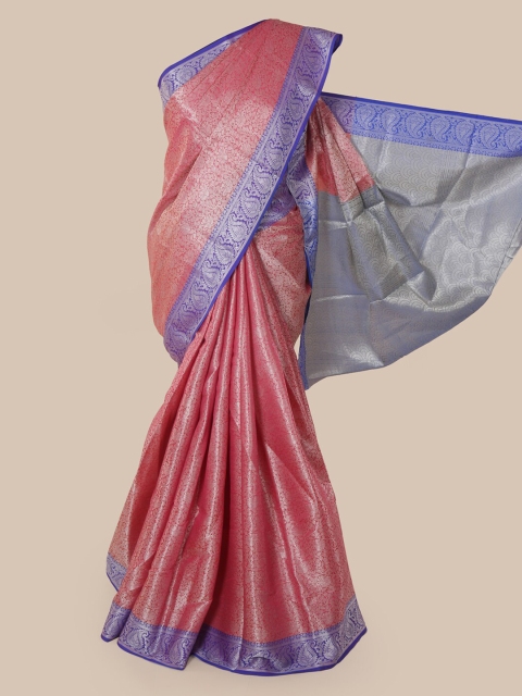 

Pothys Pink Cotton Blend Woven Design Chanderi Saree