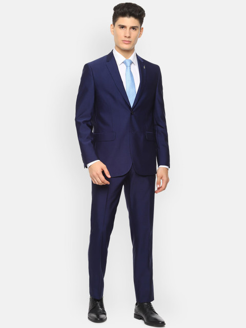 

Van Heusen Men Navy-Blue Checked Slim-Fit Two-Piece Formal Suit