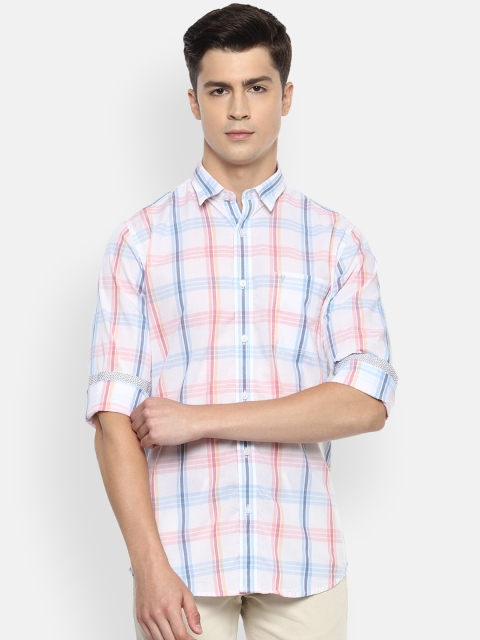 

Van Heusen Sport Men Off-White & Blue Slim Fit Checked Casual Shirt