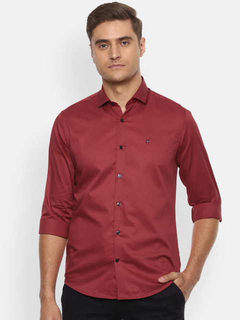 

Louis Philippe Sport Men Maroon Slim Fit Printed Pure Cotton Casual Shirt