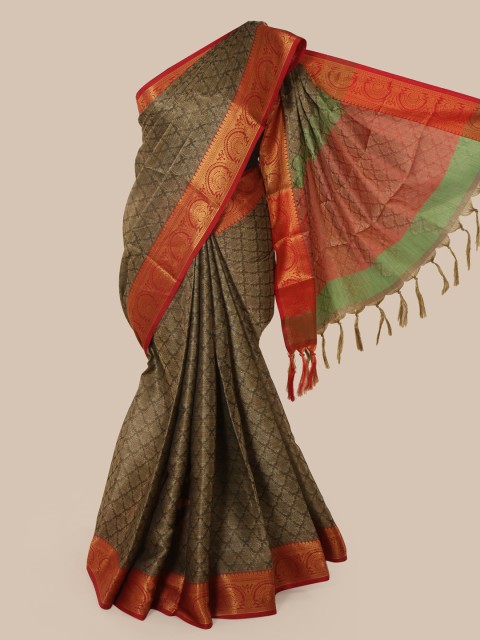 

Pothys Brown Woven Design Chanderi Saree
