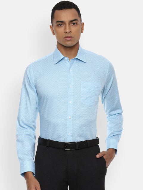 

Van Heusen Men Blue Slim Fit Textured Formal Shirt