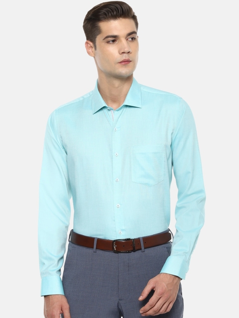 

Van Heusen Men Turquoise Blue Slim Fit Solid Formal Shirt