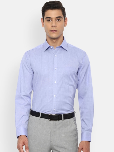 

Van Heusen Men Blue Solid Pure Cotton Regular Fit Formal Shirt