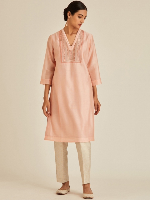 

Ancestry Women Pink Yoke Design Kurta