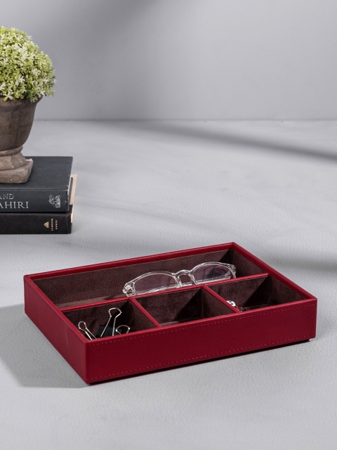 

Pure Home and Living Red & Brown Solid Rectangular Jewellery Organiser