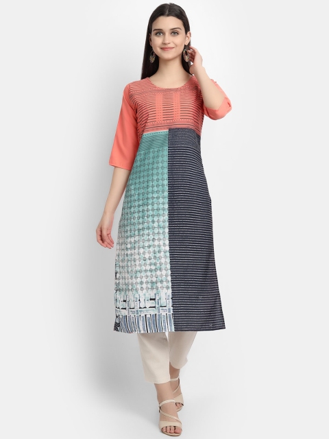 

Ethnic basket Women Multicoloured Printed Crepe Kurta, Multi