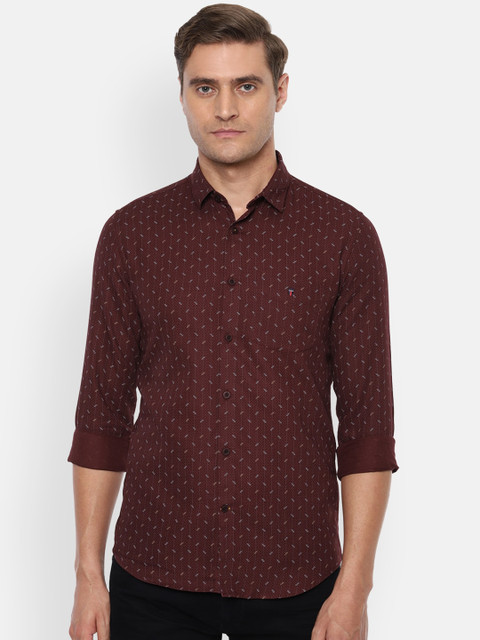 

Louis Philippe Sport Men Maroon Slim Fit Printed Casual Shirt